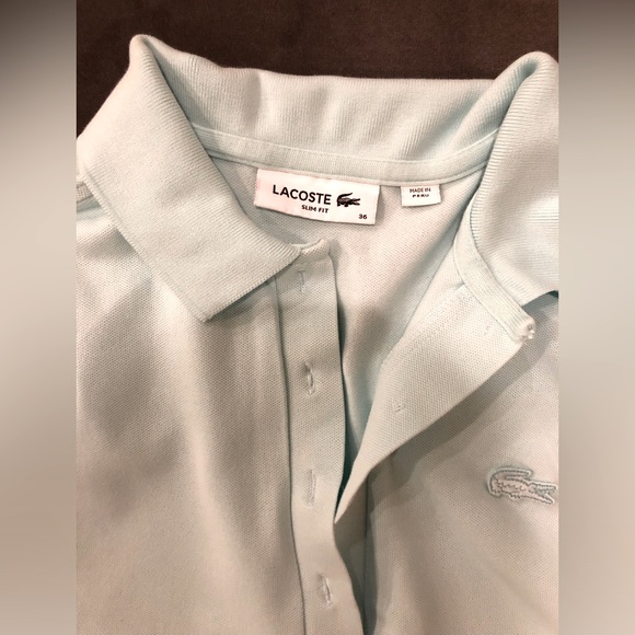 Sea foam blue Lacoste Polo: Size 36 - Picture 2 of 5